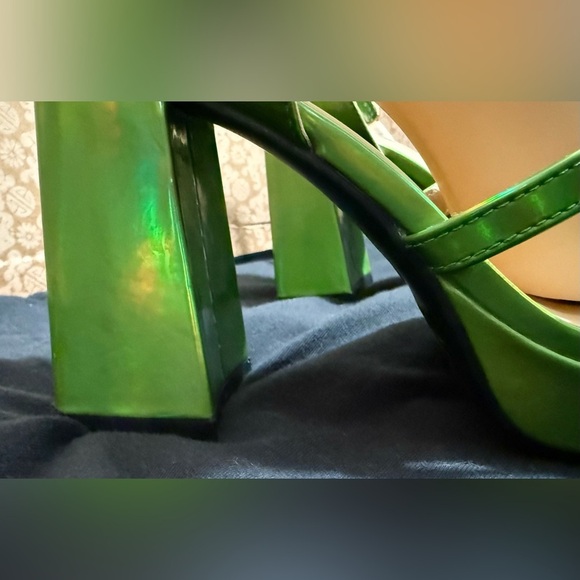 Dream Pairs Y2K Emerald Green Strappy Retro Chunky Platform Heel Sandals - Picture 7 of 16